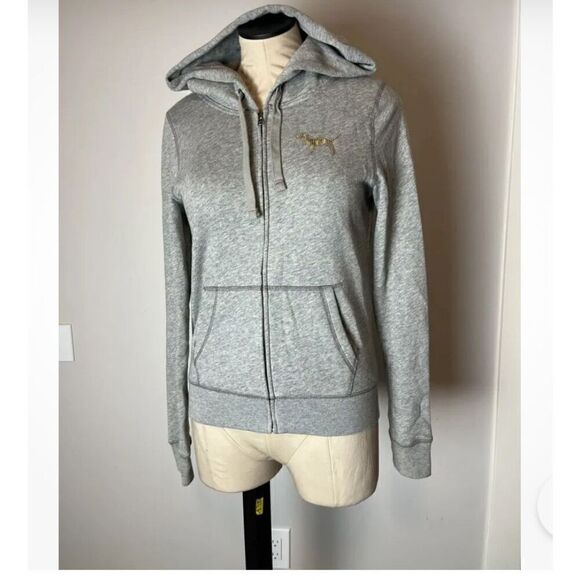 VS PInk mcbling ombre iridescent sequin hooded jacket sweatshirt vintage Htf - Picture 5 of 12